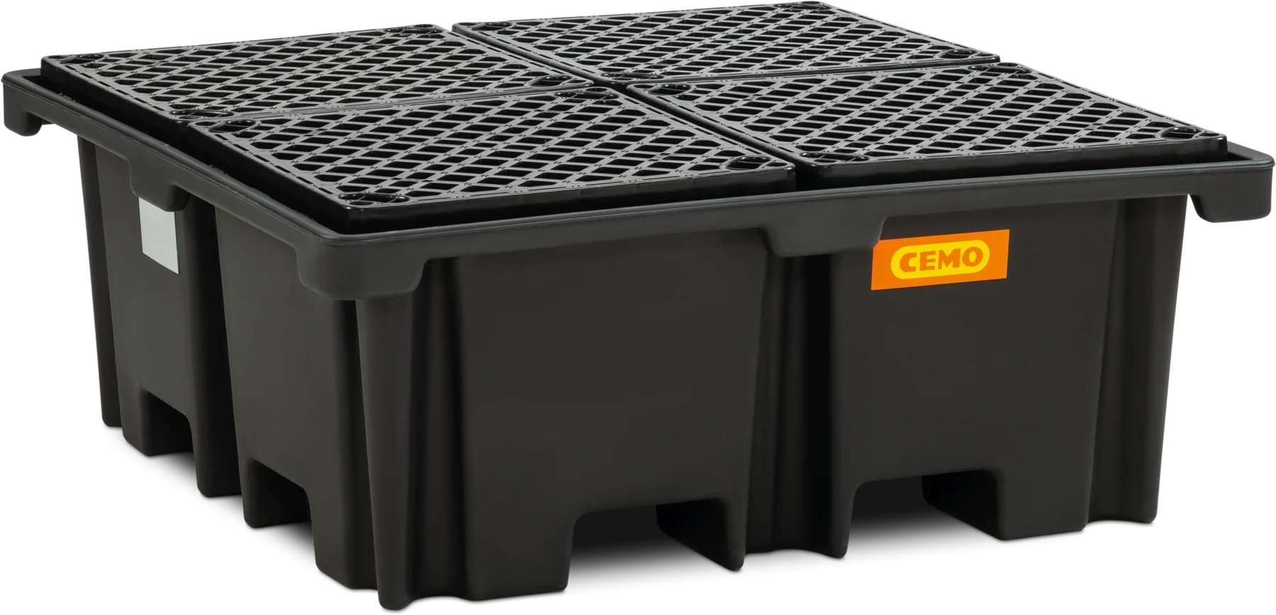 CEMO PE sump for pallets and drums, 400/4, black